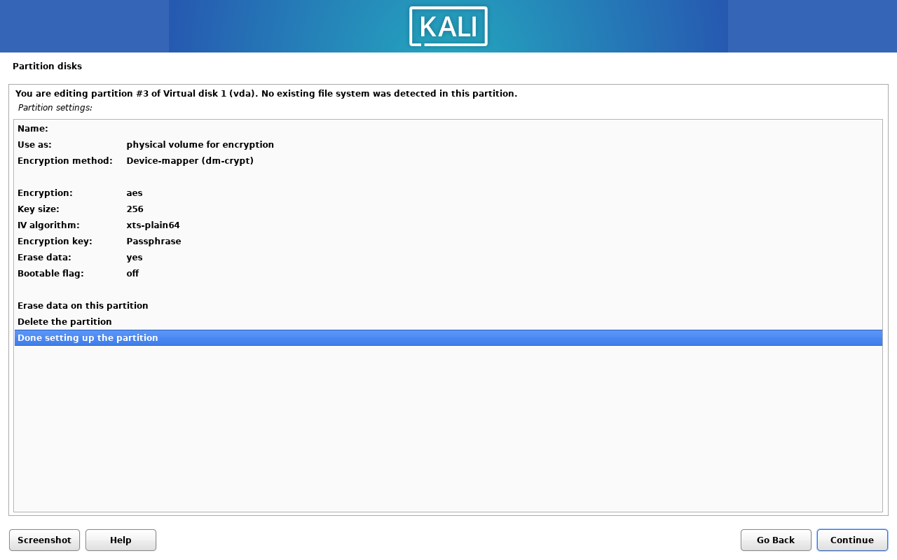 Configure encrypted volumes 5